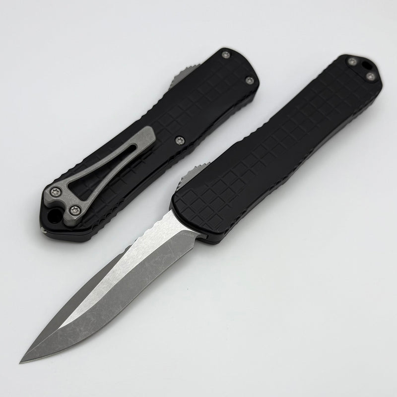 Heretic Knives Manticore E Black Grenade Grip Handle w/ Battleworn Recurve MagnaCut H029F-5A