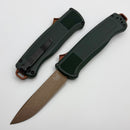 Benchmade Shootout Taiga Green Grivory & FDE PVD  Battlewash Drop Point Z-Wear 5371FE-2601