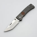 Chaves Knives Slip Joint w/ Tanto M390 & Half Rocked Titanium Handles w/ Copper Inlay