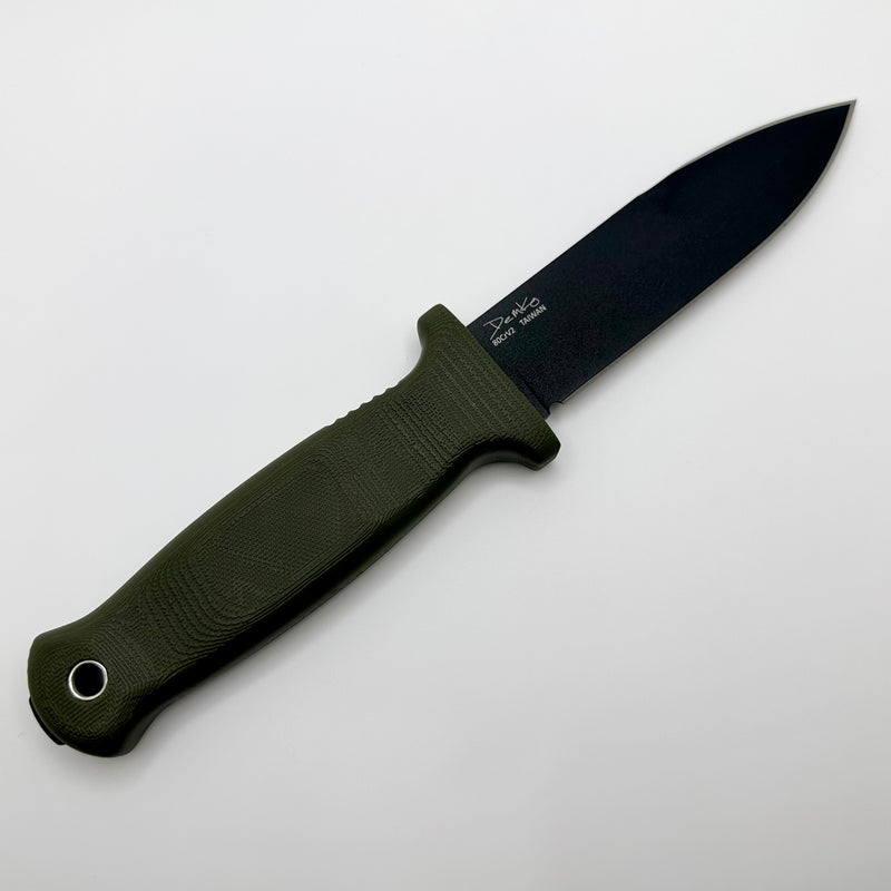 Demko Knives Armiger 4 Fixed Blade Black Spear 80CrV2 & OD TPR Handle