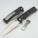 Chaves Knives Sangre Street Flipper w/ Black Micarta & Wharncliffe Elmax - Blue Label