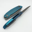Reate Knives VK-ANUB Blue Cyan Titanium Handles & Dark Bead Blast Elmax