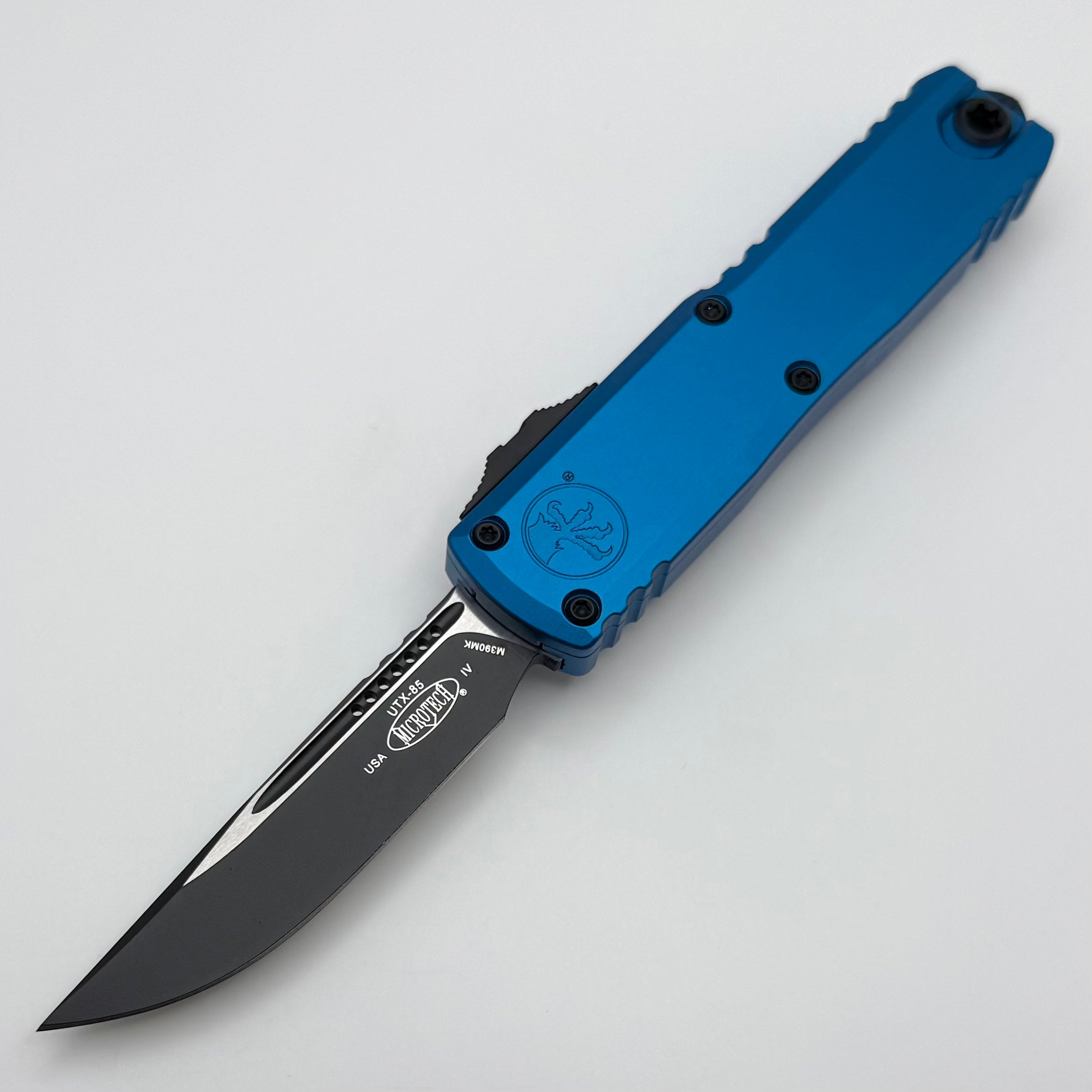 Microtech UTX-85 Gen IV w/ Blue Handle & Black S/E M390MK 12314-1BL