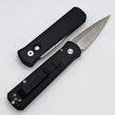 Pro-Tech Godson w/ Black Handle & Mother of Pearl Button w/ Satin 120CV Blade 721-MOP 20CV