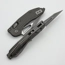 Microtech Knives Manual M-Stitch RAM LOK Natural Clear Frag Aluminum Handles & Apocalyptic M390MK 169MRL-10APFRNC