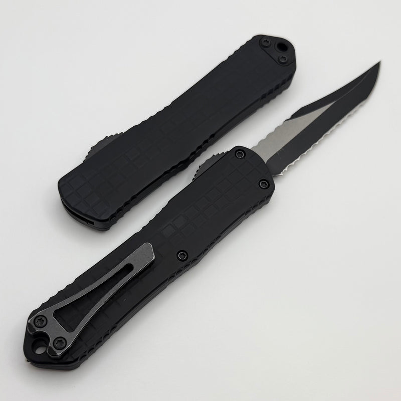 Heretic Knives Manticore E Black Grenade Grip w/ Two Tone Bowie Full Serrated MagnaCut H026BF-14C-T