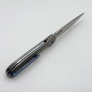 Poikilo Blade Gecko S1.1 Titanium Handles w/ Blue Ti Accents & Satin M398