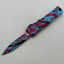 Pre-Owned Microtech Knives Combat Troodon Gen III D/E Light Blue/Pink Splatter Signature Series 1142-1LBPKBKSPLS