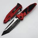 Microtech Socom Elite Manual w/ Tanto Tactical Full Serrated & Red Handles 161-3RD
