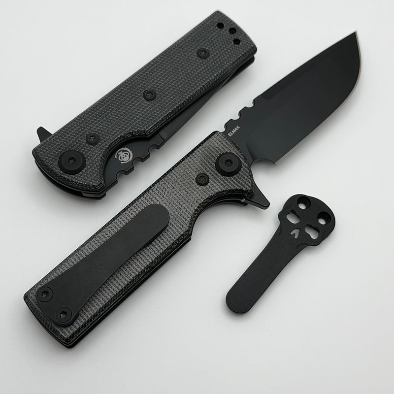 Chaves Knives T.A.K Blackout w/ Black Micarta & PVD Drop Point Elmax - Blue Label