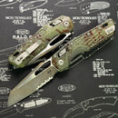 Microtech Knives MSI RAM LOK Outbreak Frag Aluminum & Part Serrated M390MK 210-2FROBS