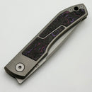 Uldanov Custom Knives Sierra w/ Milled Titanium/Purple Haze Carbon Fiber Inlays & MagnaCut Front Flipper