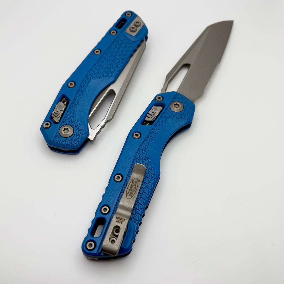 Microtech Knives MSI RAM LOK Cerakote Blue Polymer & Apocalyptic Parti