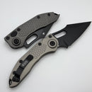 Microtech Borka Stitch Natural Clear w/ Black Apocalyptic Full Serrated M390 169-3APNC