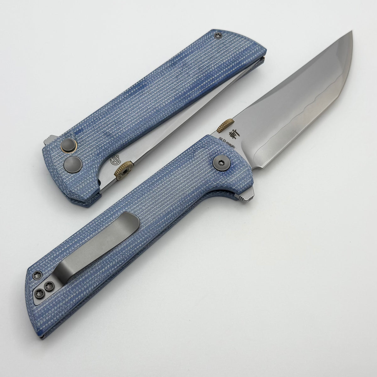 North Mountain Blade Chop2 2406 w/ Blue Canvas Micarta Handles & SLD-M