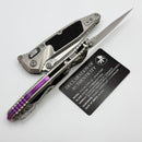 Marfione Select Microtech Socom Ram-Lok Titanium Textured Inlaid Handles w/ Purple Accents & Spear Point Stonewash M390MK 160RL-10SMS4