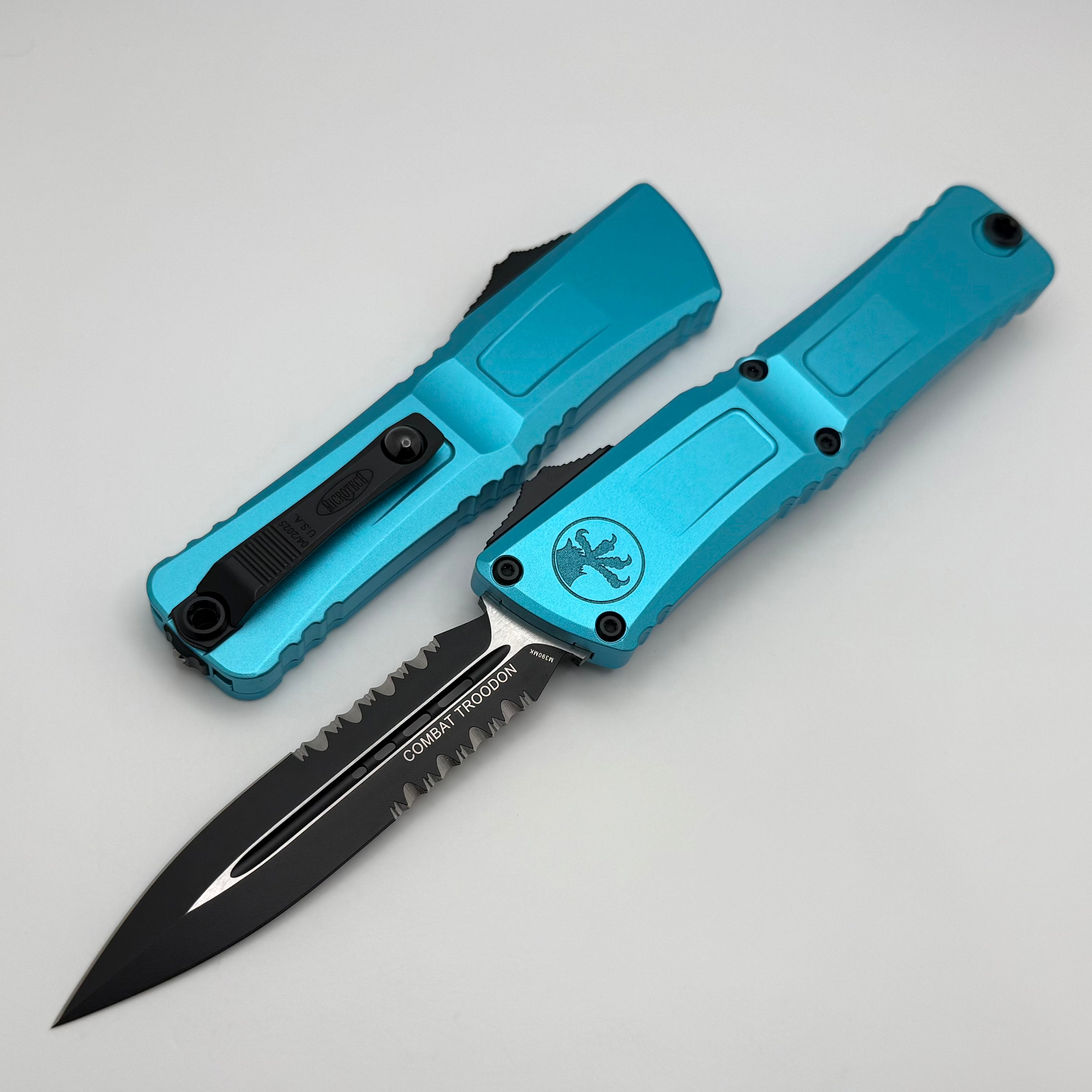 Microtech Knives Combat Troodon Gen III Black Double Edge Partial Serr