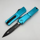 Microtech Knives Combat Troodon Gen III Black Double Edge Partial Serrated & Turquoise Handle 1142-2TQ