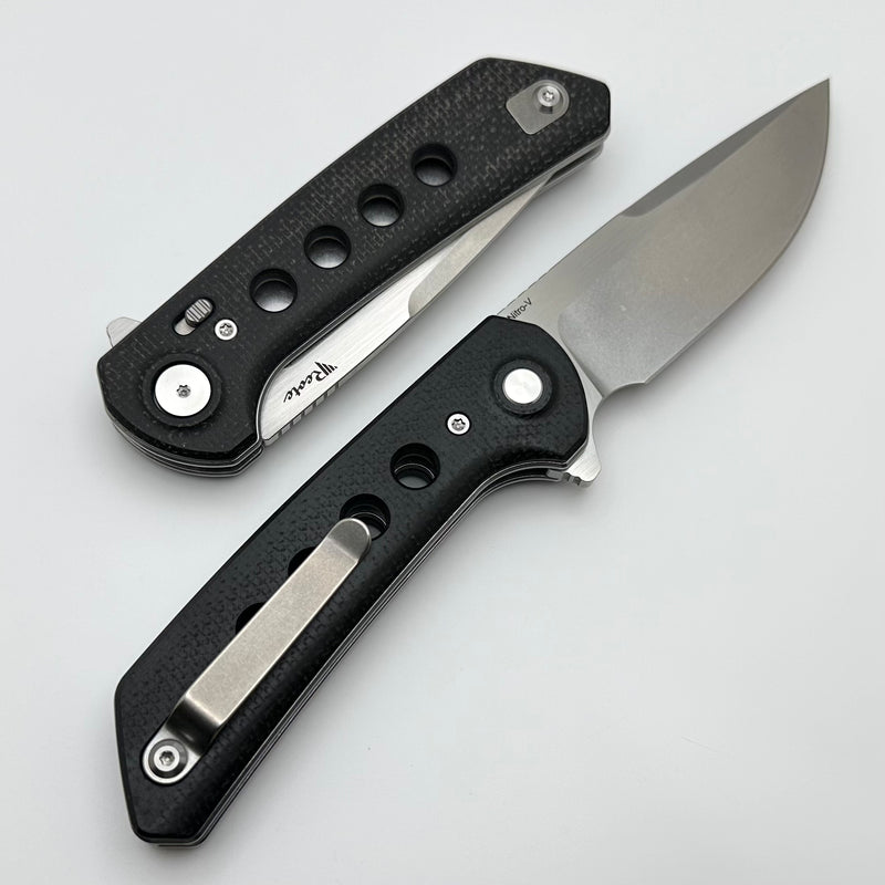 Reate Knives PL-XF Black Micarta w/ Black G-10 Inlays & Stonewash Nitro-V