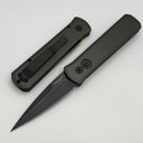 Pro-Tech Godson w/ Green Handle & DLC Washed 154-CM Blade 721-Green DLCW