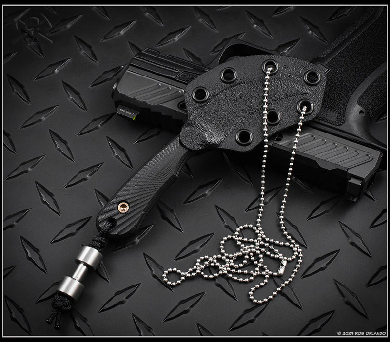 RMJ Gym Rat Blackout w/ Black G-10 Handles & Graphite Black Nitro V Fixed Blade