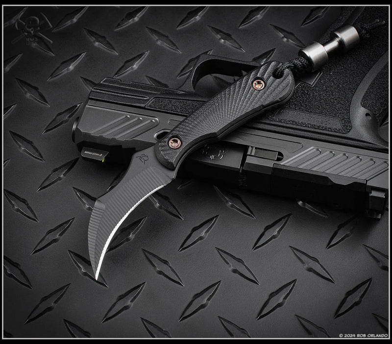 RMJ Gym Rat Blackout w/ Black G-10 Handles & Graphite Black Nitro V Fixed Blade