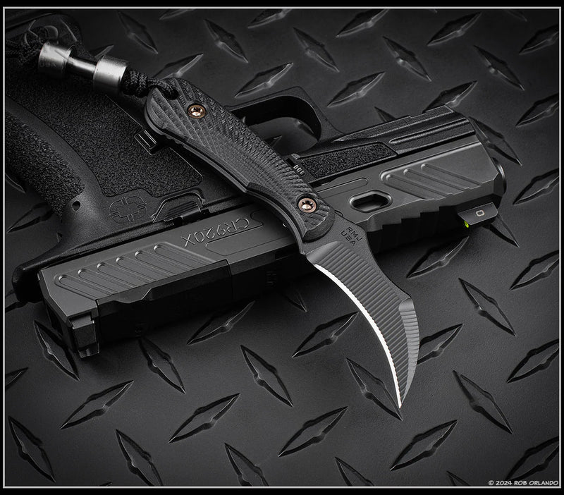 RMJ Gym Rat Blackout w/ Black G-10 Handles & Graphite Black Nitro V Fixed Blade
