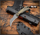 RMJ Gym Rat w/ Dirty Olive G-10 Handles & Tungsten Gray MagnaCut Fixed Blade