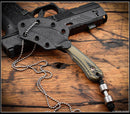 RMJ Gym Rat w/ Dirty Olive G-10 Handles & Tungsten Gray MagnaCut Fixed Blade