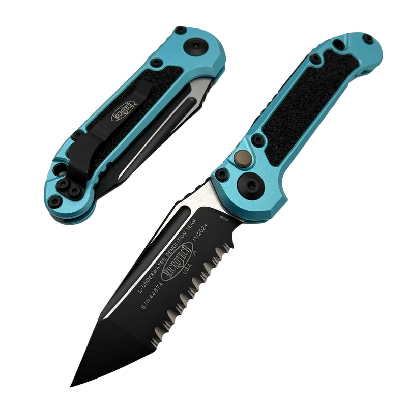 Microtech Knives LUDT Gen III Black F/S Tanto w/ Turquoise Handle 1136-3TQ