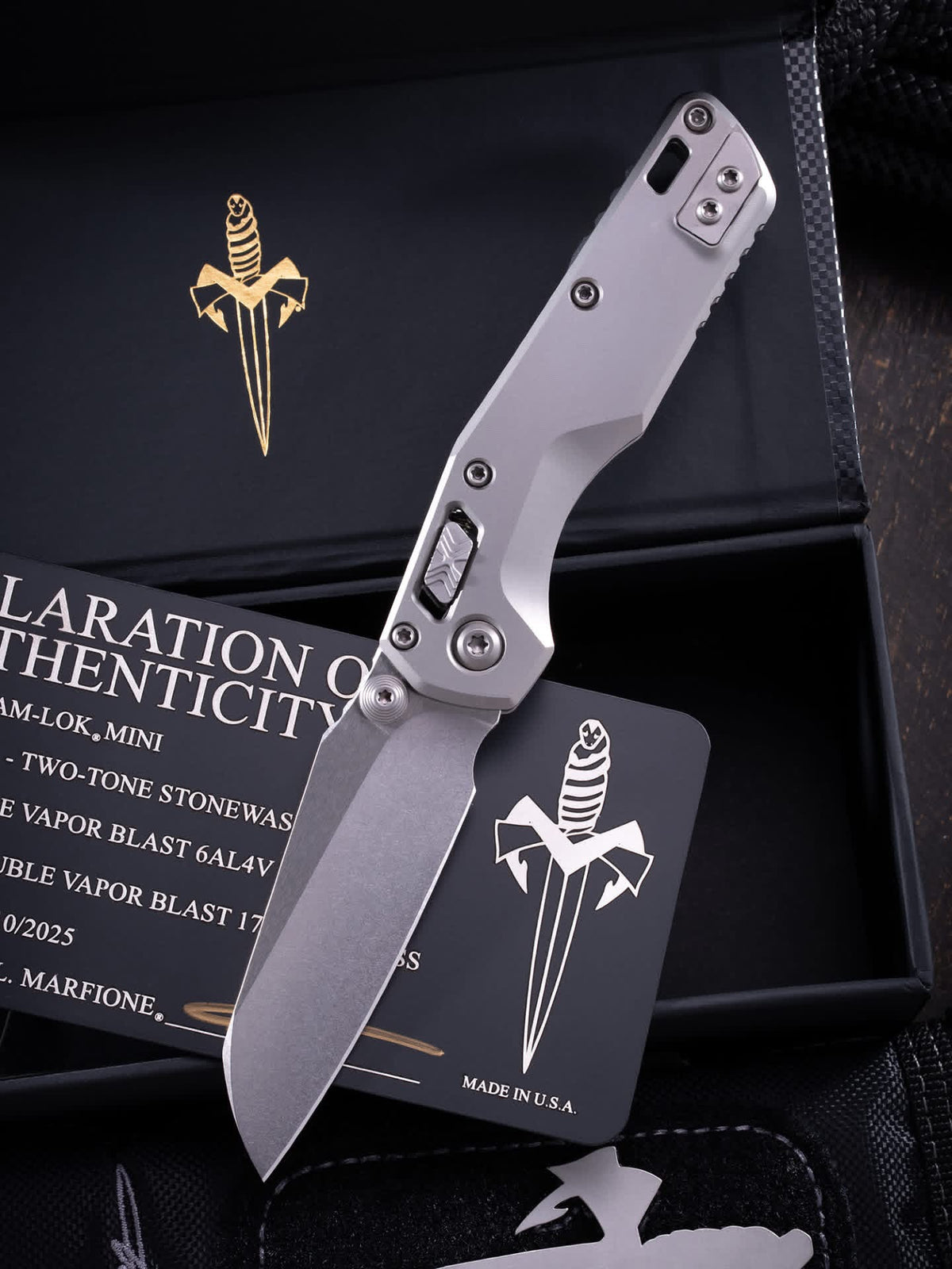 Marfione Custom MSI RAM LOK Mini Double Vapor Blast Titanium Handles w