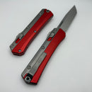 Microtech Glykon Stonewash Tanto w/ Red Handles & Bead Blast Overlay 185-10RD