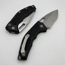 Heretic Knives Medusa Black Aluminum Handle w/ Recurve Stonewash MagnaCut H012-2A