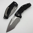 Heretic Knives Medusa Black Aluminum Handle w/ Recurve Battleworn MagnaCut H012-5A