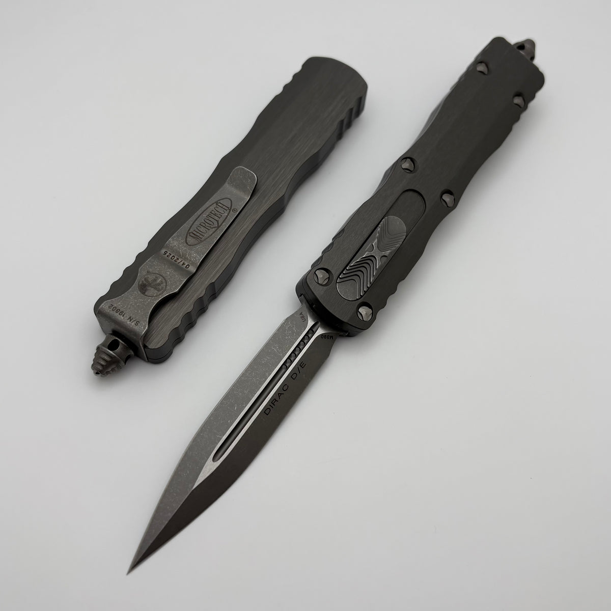 Microtech Dirac D/E Apocalyptic Standard & Natural Clear Handle 225-10