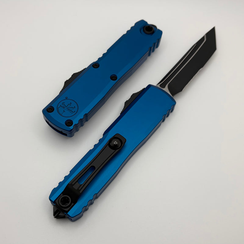 Microtech UTX-85 Gen IV w/ Blue Handle & Black Part Serrated T/E M390M
