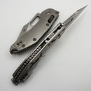 Microtech Marfione Select Manual Stitch RAM LOK Titanium Handles & Full Serrated Stonewash M390MK w/ Double Vapor Blast & Flamed Accents 169RL-12MS4