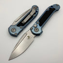 Microtech Marfione Select LUDT Gen III Ice Blue Titanium Textured Inlaid Handles w/ Blue Accents & Stonewash S/E 1135-10MS12