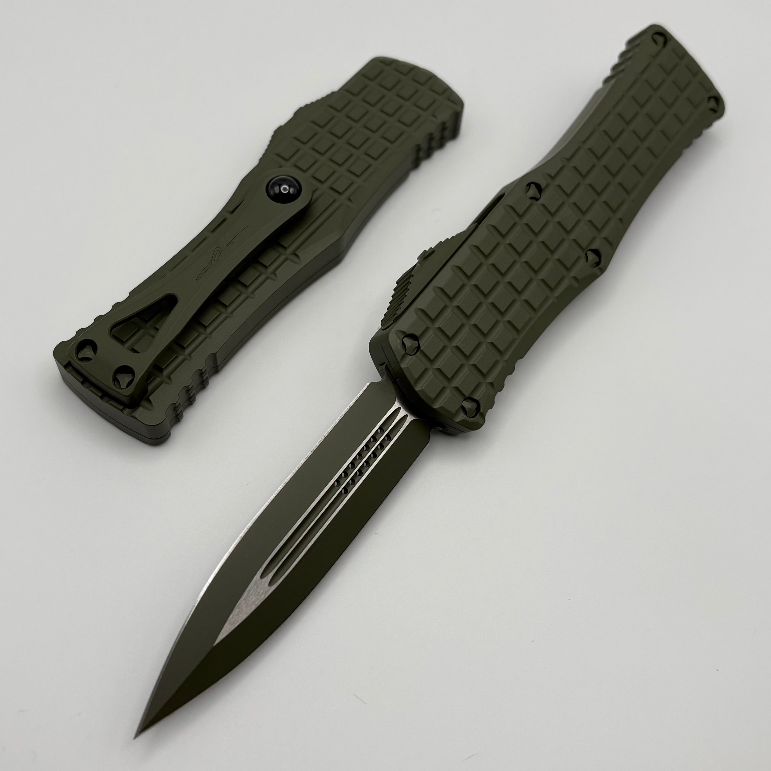 Microtech Hera Frag D/E Forest Green Cerakote Signature Series 702-1FR