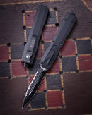 Microtech Dirac Delta D/E Black Tactical Double Reverse Fully Serrated 227-DR3T