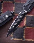 Microtech Dirac Delta D/E Black Tactical Double Reverse Fully Serrated 227-DR3T