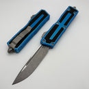Microtech Scarab 2 Gen 3 Marbled Blue Handles w/ S/E Spine Fluted M390MK 1278-10MBL