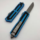 Microtech Scarab 2 Gen 3 Marbled Blue Handles w/ S/E Spine Fluted M390MK 1278-10MBL