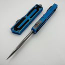 Microtech Scarab 2 Gen 3 Marbled Blue Handles w/ S/E Spine Fluted M390MK 1278-10MBL