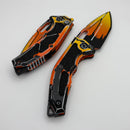 Heretic Knives Medusa Auto Orange Cel Shade w/ Tanto MagnaCut H011-CS-OG