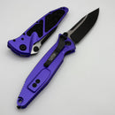 Microtech Socom Elite Manual Black Single Edge w/ Purple Handles 160-1PU