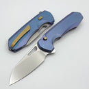 Remette RT-Camel Screwless Titanium Blue Handles w/ M390 RTCMLT3