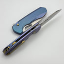 Remette RT-Camel Screwless Titanium Blue Handles w/ M390 RTCMLT3