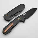 Remette RT-Camel Screwless Titanium Black Handles w/ DLC M390 RTCMLT1