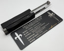 Marfione Custom Nemesis Black Handle w/ Blue Accents & 3.5" Mirror D/E M390MK